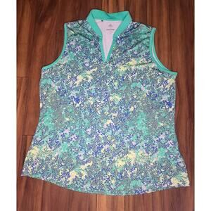 Adidas Golf green grey sleeveless shirt - XL